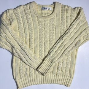 cable knit vintage sweat butter yellow